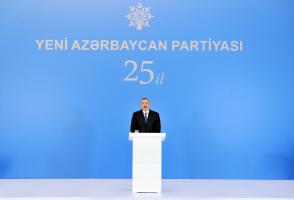 Speech by Ilham Aliyev at  the ceremony on 25th anniversary of the founding of New Azerbaijan Party