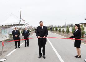 Ilham Aliyev inaugurated newly renovated Sugovushan-Hashimkhanli highway in Sabirabad