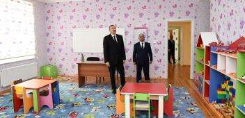 Ilham Aliyev attended opening of newly built orphanage-kindergarten in Aghjabadi district