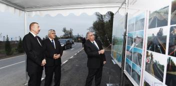 Ilham Aliyev opened Galaghayin-Mughan Ganjali highway in Sabirabad after major overhaul