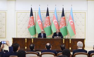 Azerbaijani, Afghan presidents made press statements