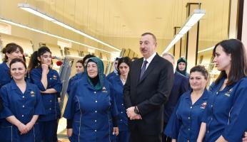 Ilham Aliyev opened Guba branch of "Azerkhalcha" OJSC