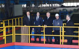 Ilham Aliyev attended opening of newly renovated Sumgayit Pipe-Rolling Plant of Baku Steel Company LLC