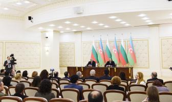 Ilham Aliyev and Bulgarian Prime Minister Boyko Borisov made press statements