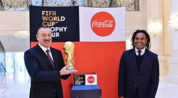 Ilham Aliyev presented original FIFA World Cup Trophy