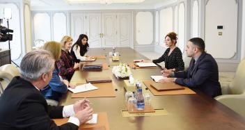 Birinci vitse-prezident Mehriban Əliyeva Böyük Britaniyanın Baş nazirinin ticarət elçisi ilə görüşüb