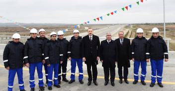 Ilham Aliyev opened 26km-long stretch of Mingachevir-Bahramtapa highway