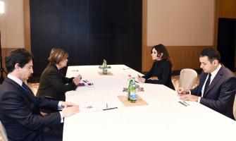 Birinci vitse-prezidenti Mehriban Əliyeva İtaliya Senatının vitse-prezidenti ilə görüşüb