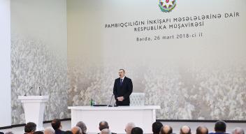 Ilham Aliyev chaired republican conference on development of cotton-growing