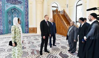 Ilham Aliyev attended opening of new building of Haji Javad mosque