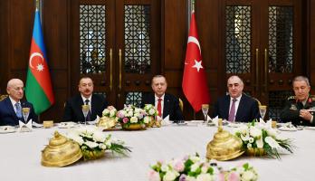 Turkish President Recep Tayyip Erdogan hosted official dinner in honor of President Ilham Aliyev