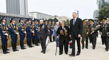 Ilham Aliyev attended ceremony to mark May 9 - Victory Day in Baku