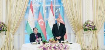 Ilham Aliyev hosted official reception in honor of Tajik President Emomali Rahmon