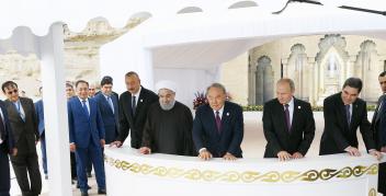 Heads of state attended ceremony to release young sturgeons into Caspian Sea