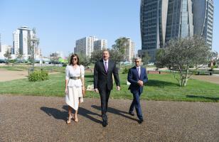 Ilham Aliyev attended opening of sports and amusement park in Khatai district