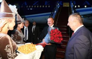 Ilham Aliyev arrived in Kyrgyzstan for visit