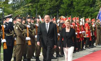 Official welcome ceremony was held for President Ilham Aliyev in Zagreb