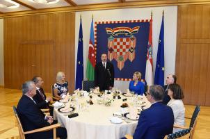 President of the Republic of Croatia Kolinda Grabar-Kitarovic has hosted an official reception in honor of President of the Republic of Azerbaijan Ilham Aliyev