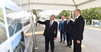 Ilham Aliyev inaugurated newly-reconstructed Shatiroba-Hishkadara-Miyanku-Kubin-Birinji Samidkhanli-Khallijali-Eminli-Mammadkhanli highway in Masalli