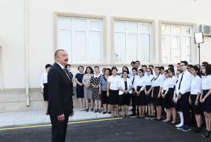 Speech by Ilham Aliyev at the secondary school No 28 in Mashtagha