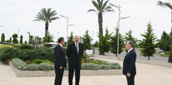 Ilham Aliyev viewed conditions created as part of construction of second part of seaside park-boulevard complex in Astara