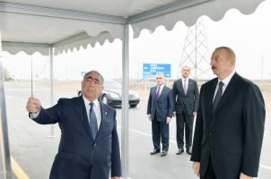 Ilham Aliyev inaugurated Garaghaji-Bahramtapa section of Mingachevir-Bahramtapa highway