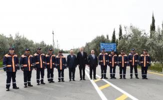 Ильхам Алиев принял участие в открытии капитально реконструированной автомобильной дороги Гузанлы-Имамгулубейли-Орта Гарвенд-Хындырыстан в Агдамском районе