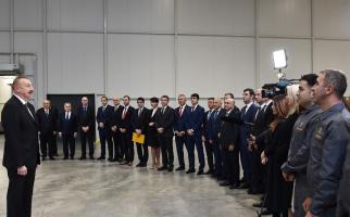 Speech by Ilham Aliyev at the opening of tobacco factory in Sumgayit Chemical Industrial Park