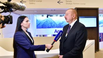 Ilham Aliyev was interviewed by Rossiya 1 TV channel in Davos