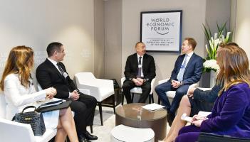 Ilham Aliyev met with President of World Economic Forum in Davos