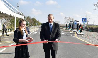 Ilham Aliyev inaugurated Mingachevir-Stansiya Mingachevir-Bahramtapa-Beylagan highway