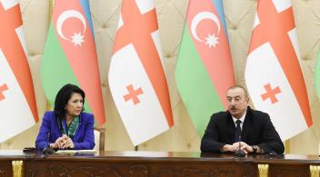 Azerbaijani, Georgian presidents made press statements