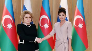 Первый вице-президент Мехрибан Алиева встретилась с председателем Совета Федерации России Валентиной Матвиенко
