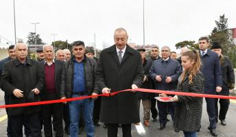 Ilham Aliyev attended opening of Mardakan-Gala highway