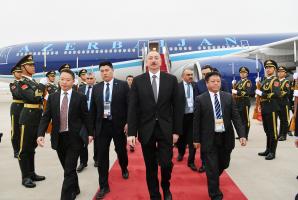 Ilham Aliyev arrived in China for working visit