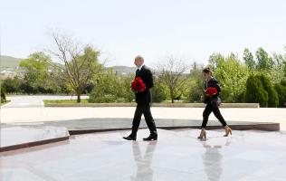 Ilham Aliyev arrived in Gobustan district for visit