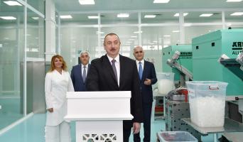 Ilham Aliyev attended opening of “Diamed Co” syringe plant in Pirallahi Industrial Park