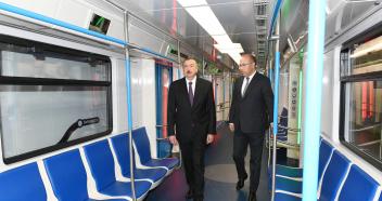 Ilham Aliyev viewed work done at Khatai station of Baku Metro