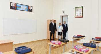 Ilham Aliyev viewed conditions created at newly-reconstructed school No 208 in Surakhani district