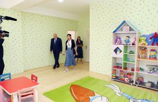 Первый вице-президент Мехрибан Алиева приняла участие в открытии детского сада в городе Исмаиллы