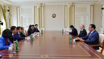 Ильхам Алиев принял делегацию во главе с председателем Национальной ассамблеи Республики Корея