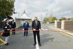 İlham Əliyev Qəbələ rayonunun Böyük Əmili-Bılıx-Əmirvan avtomobil yolunun açılışında iştirak edib