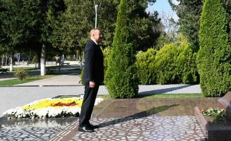 Ilham Aliyev arrived in Gabala district for visit