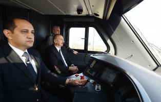 Ilham Aliyev attended opening of Sabunchu-Pirshaghi line of Baku circular railway after reconstruction