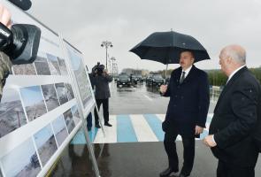 Ilham Aliyev viewed conditions created at newly built part of Sumgait Boulevard Complex