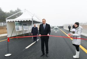 Ilham Aliyev inaugurated 101-117th km section of Baku-Shamakhi-Yevlakh highway