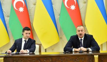 Azerbaijani, Ukrainian presidents made press statements