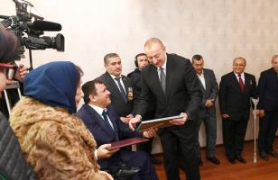 Ceremony was held to give out apartments and cars to Karabakh war disabled and those equated to them