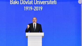 Speech by Ilham Aliyev at the ceremony to mark 100th anniversary of Baku State University