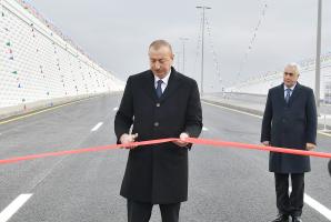 Ilham Aliyev inaugurated a highway tunnel in Pirshaghi settlement